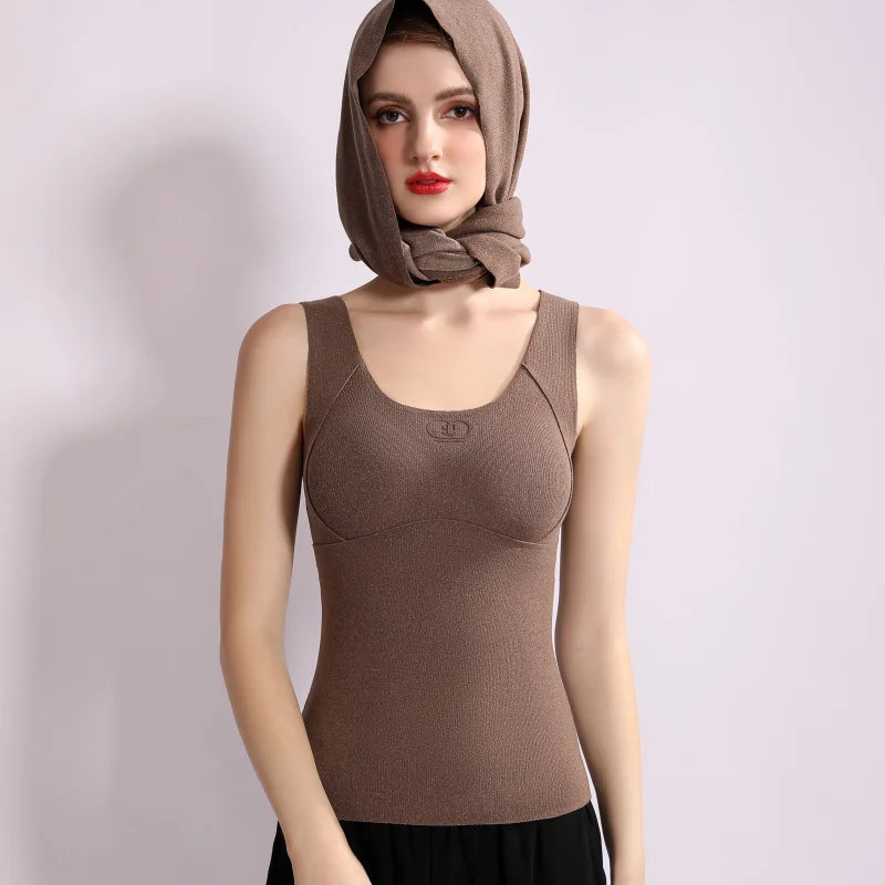 Plush Women's Lace Top With Cups for Women Keep Warm Lingeries Plus Size Hot Lingerie Womens Camisole Bra Sexi Women's Underwear